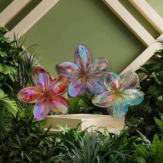 Clear Plastic Flower Hair Claw