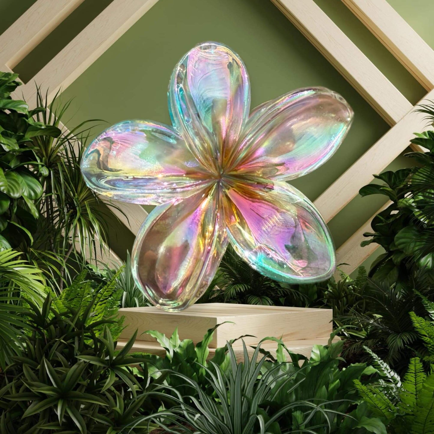 Clear Plastic Flower Hair Claw