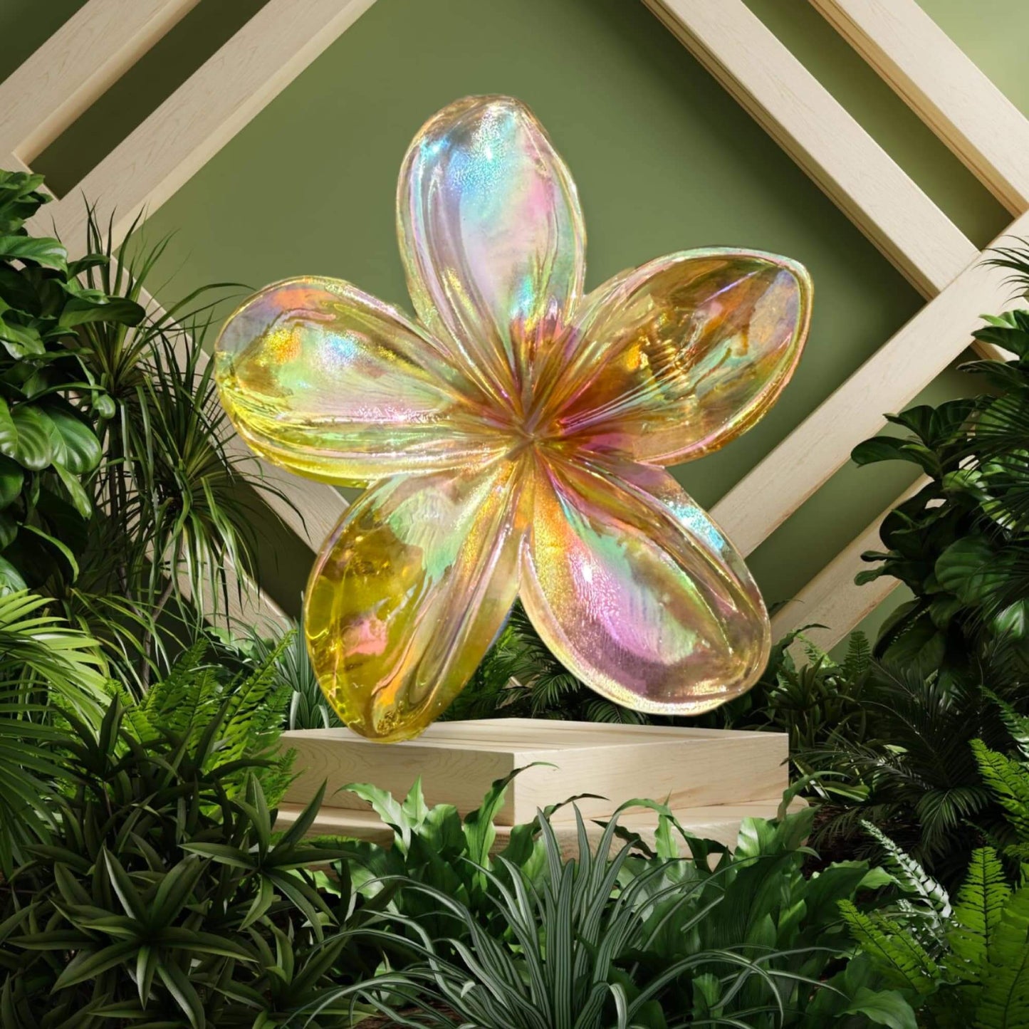 Clear Plastic Flower Hair Claw