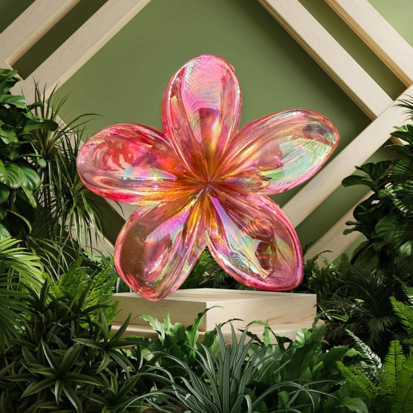 Clear Plastic Flower Hair Claw