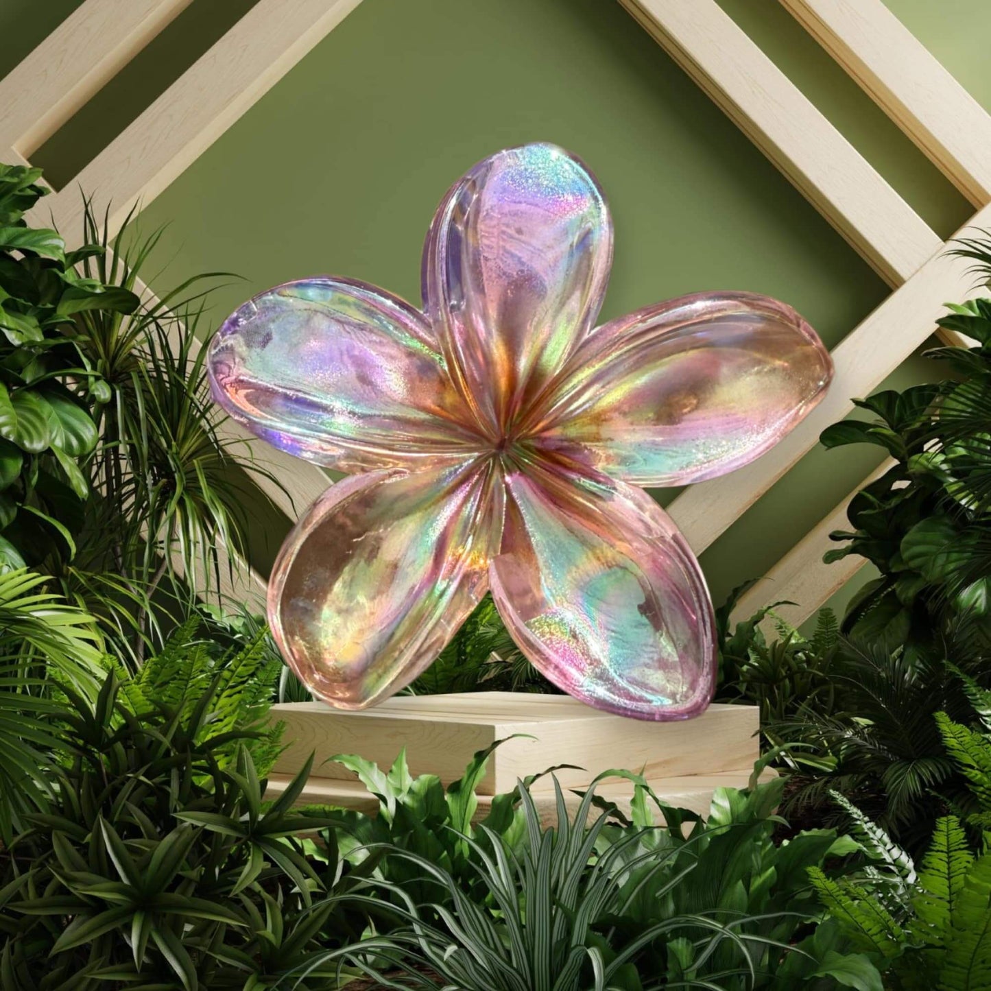 Clear Plastic Flower Hair Claw