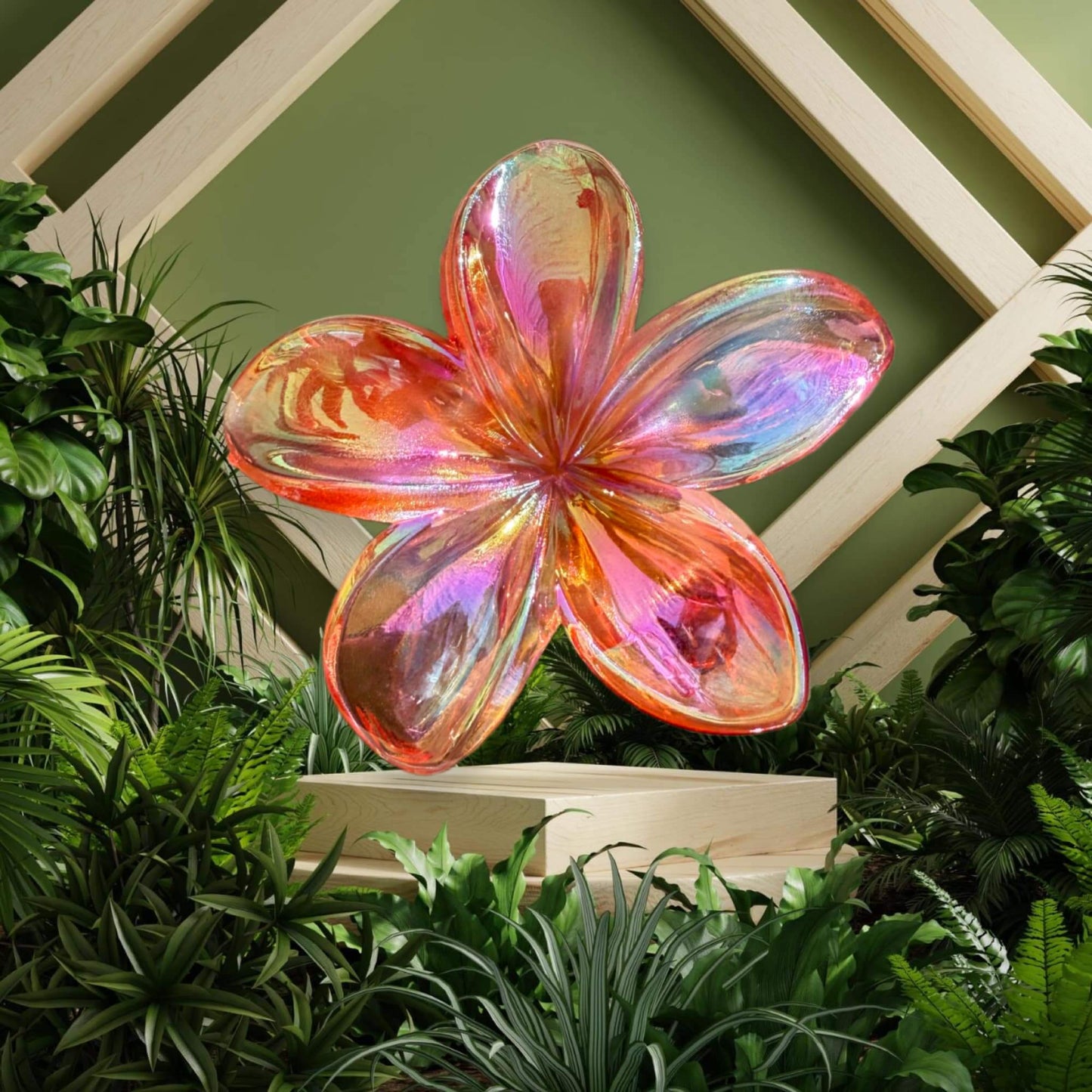 Clear Plastic Flower Hair Claw