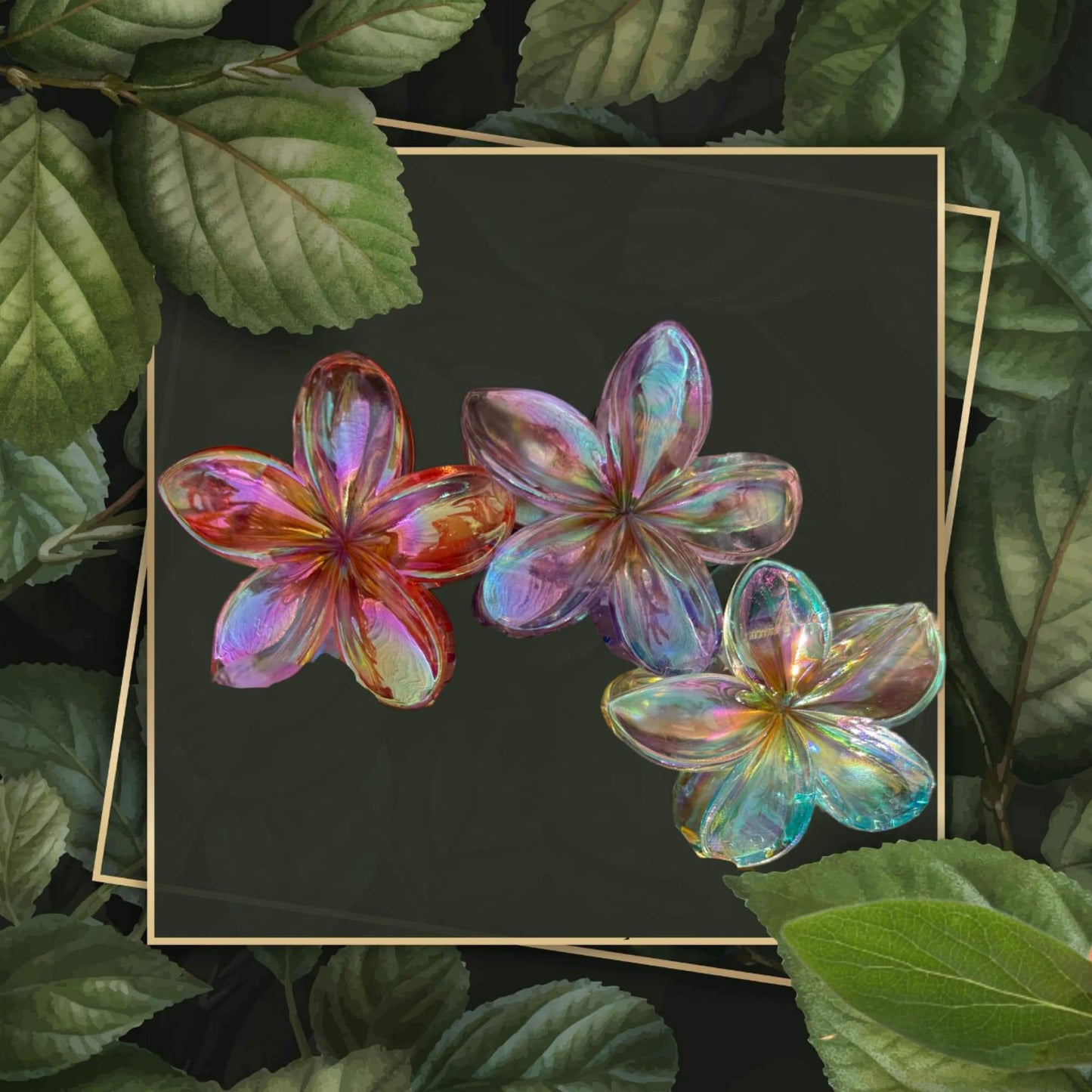 Clear Plastic Flower Hair Claw